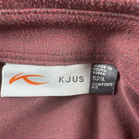 KJus Scot Polo Mens L Red Long Sleeve Comfort Fit Golf Shirt Performance Preppy - Picture 5 of 6